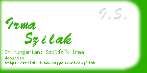 irma szilak business card